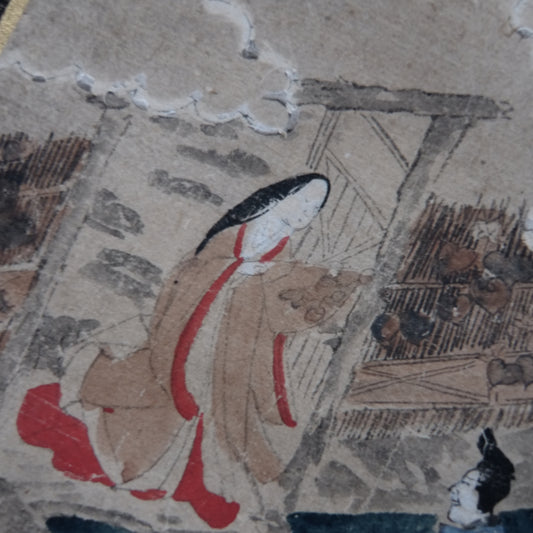 肉筆彩色画　源氏物語絵色紙帖「夕顔」