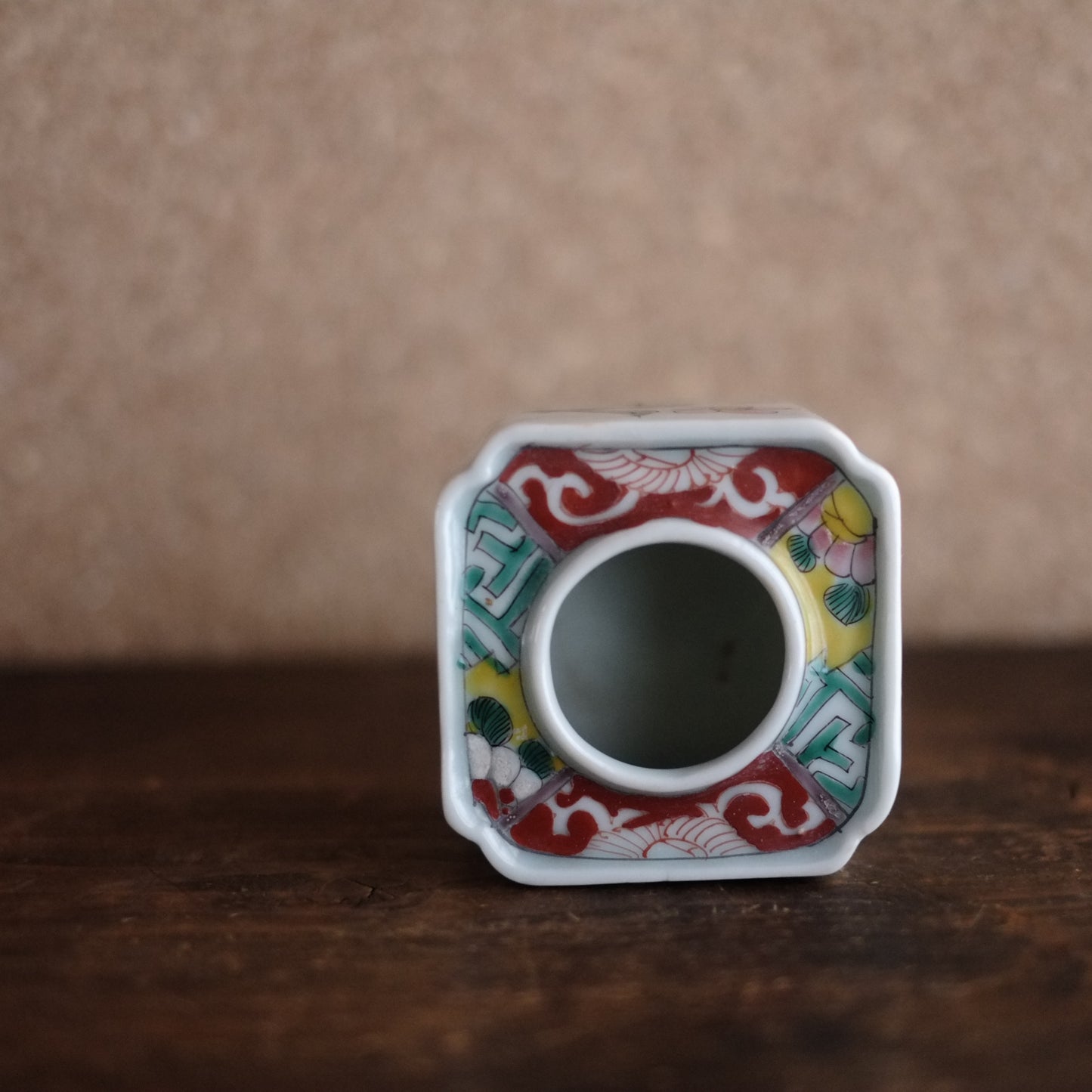 時代　色絵桜文盃台　
