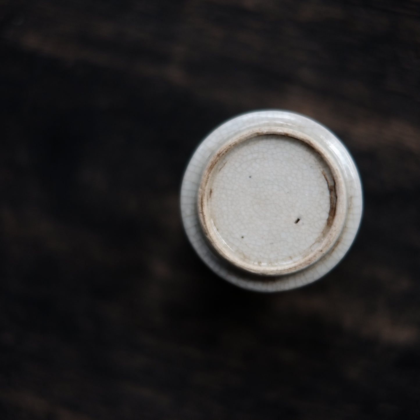 古伊万里　梅正月文様　色絵染付　覗き猪口　筒杯　 江戸時代(19世紀)