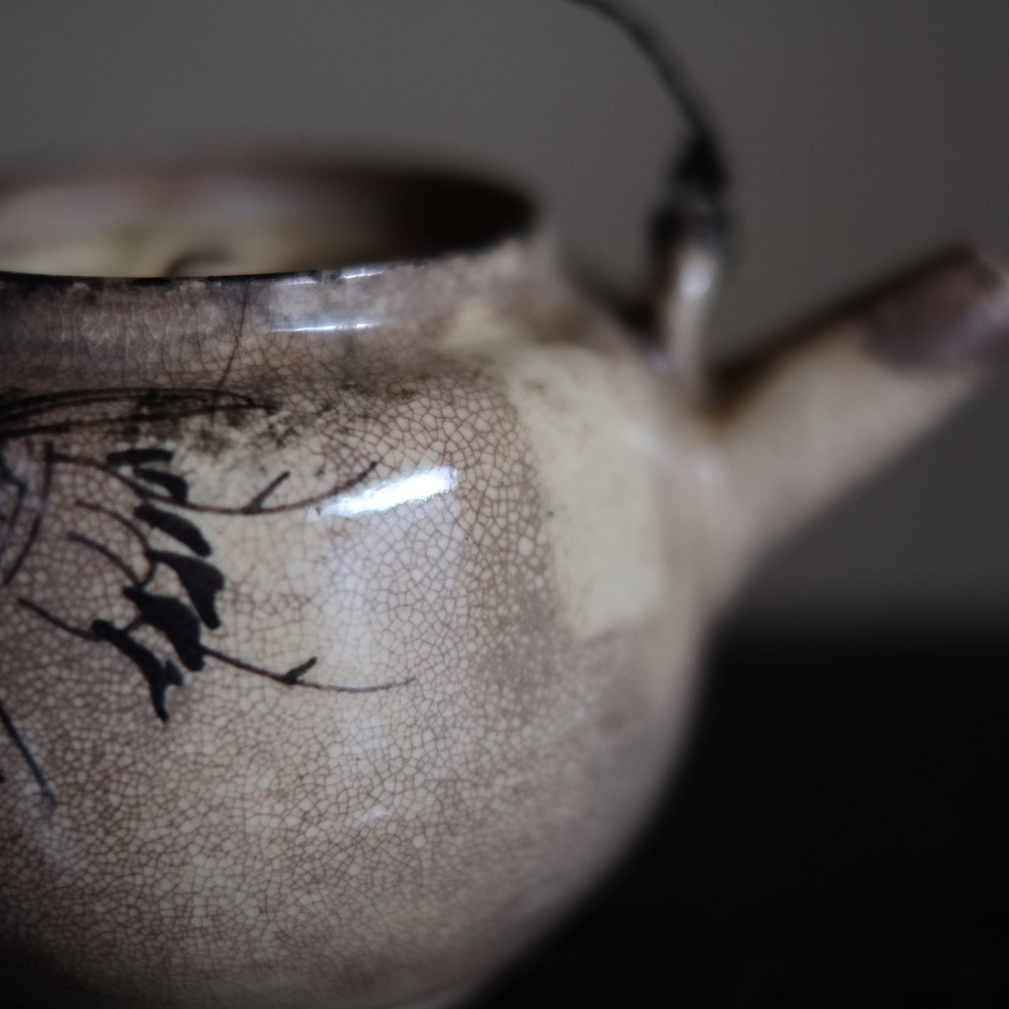 時代　信楽焼汽車土瓶　茶急須　（明治末-大正初)