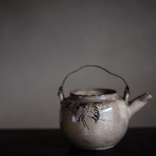 時代 信楽焼汽車土瓶 茶急須 (明治末-大正初)