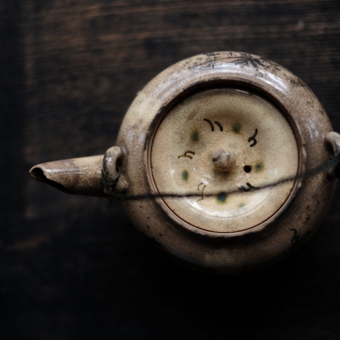 時代　信楽焼汽車土瓶　茶急須　（明治末-大正初)