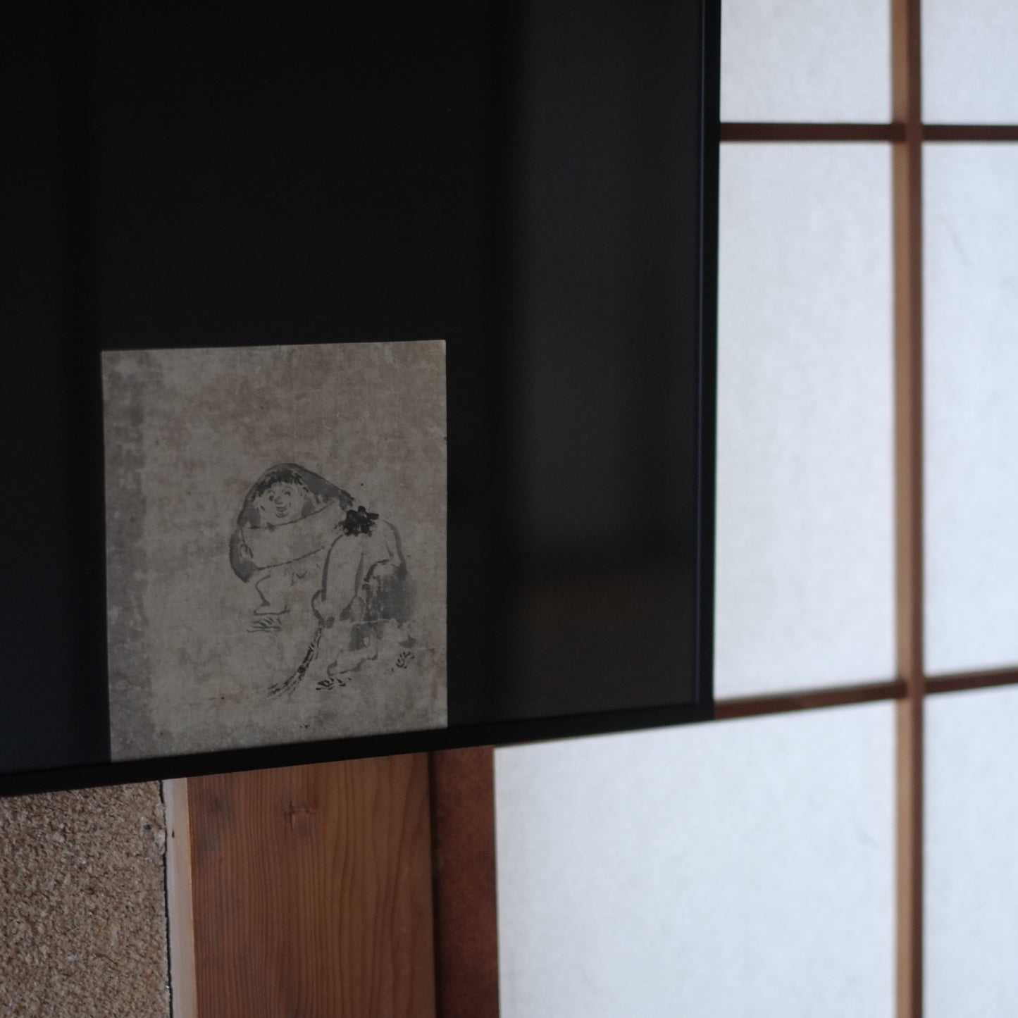 時代　紙本肉筆　寒山拾得図