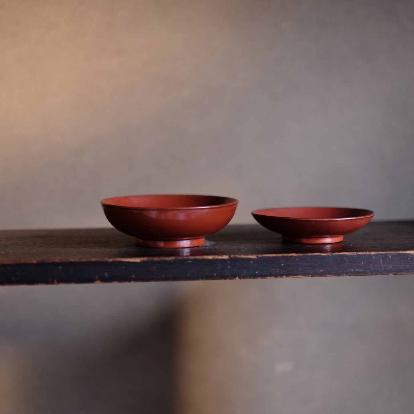 時代　吉野地方　根来　平椀&平皿　二客セット　(江戸時代)