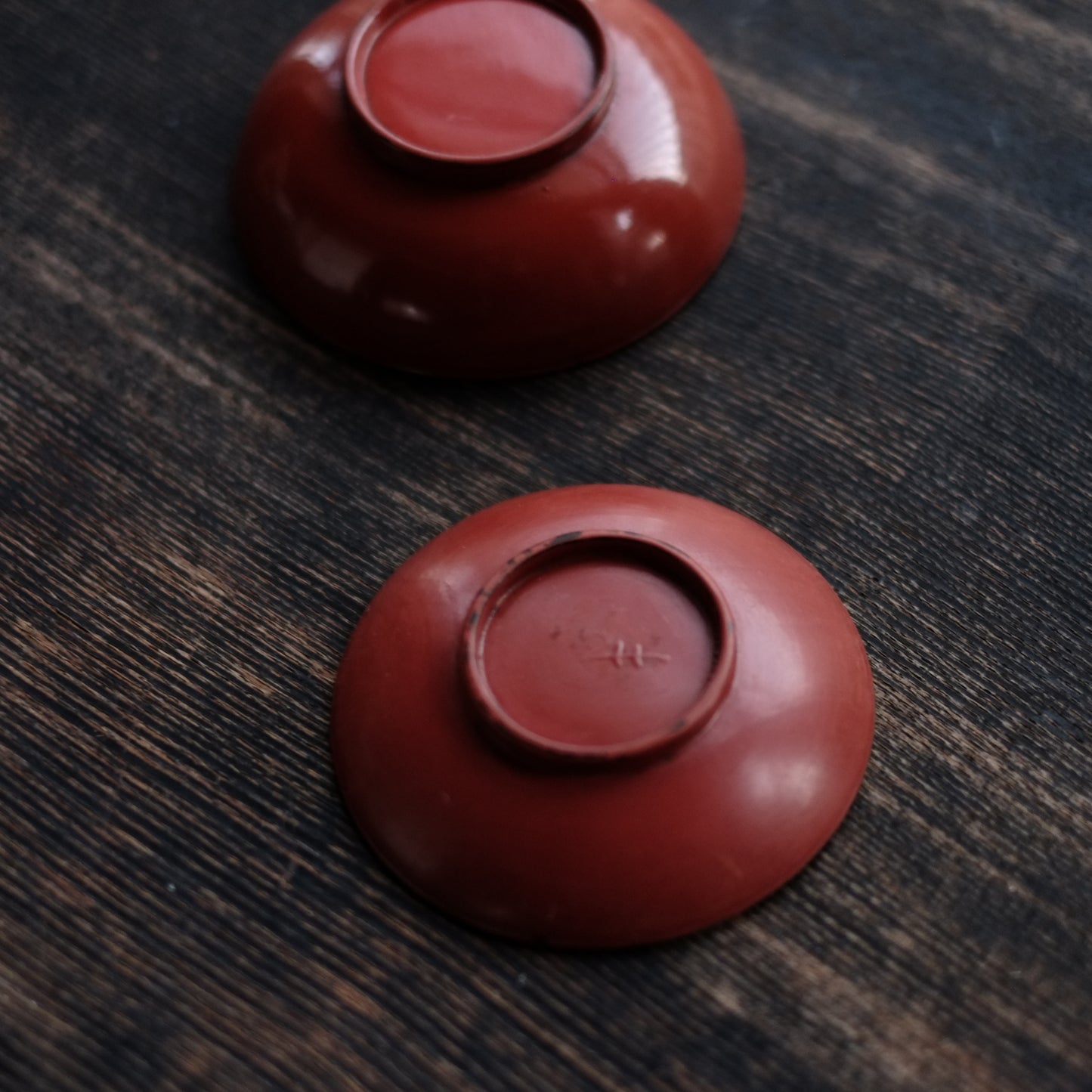 時代　吉野地方　根来　平椀&平皿　二客セット　(江戸時代)