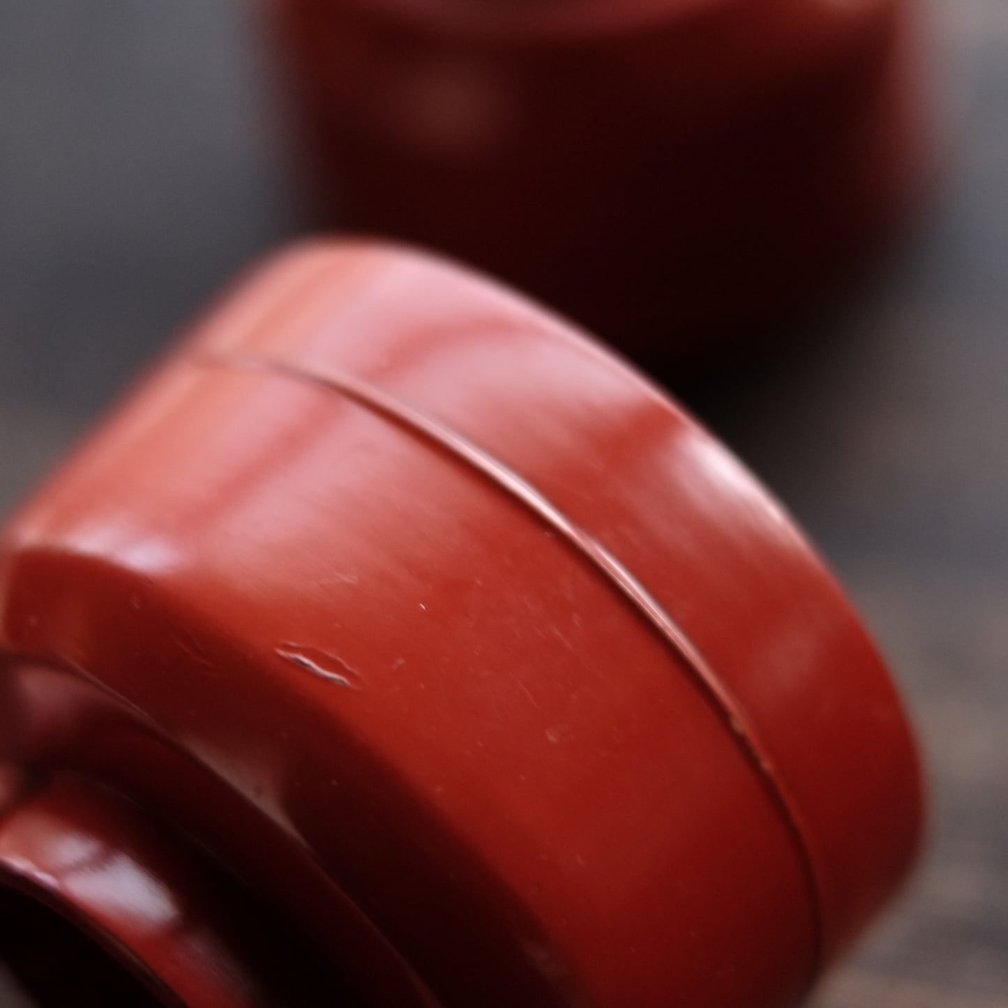 時代　吉野地方　根来蓋付壺椀　5客セット　A　(江戸時代)