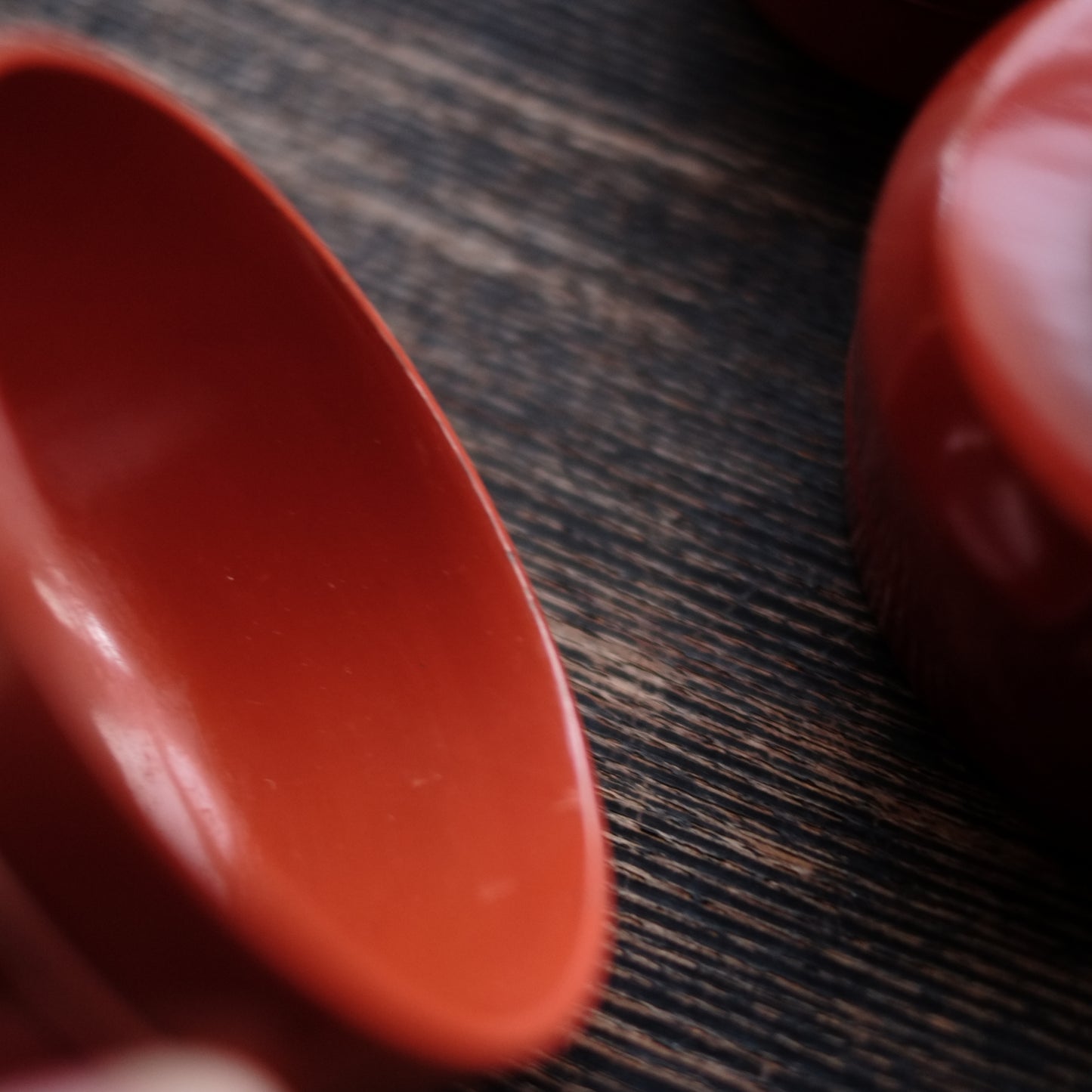 時代　吉野地方　根来蓋付壺椀　5客セット　A　(江戸時代)