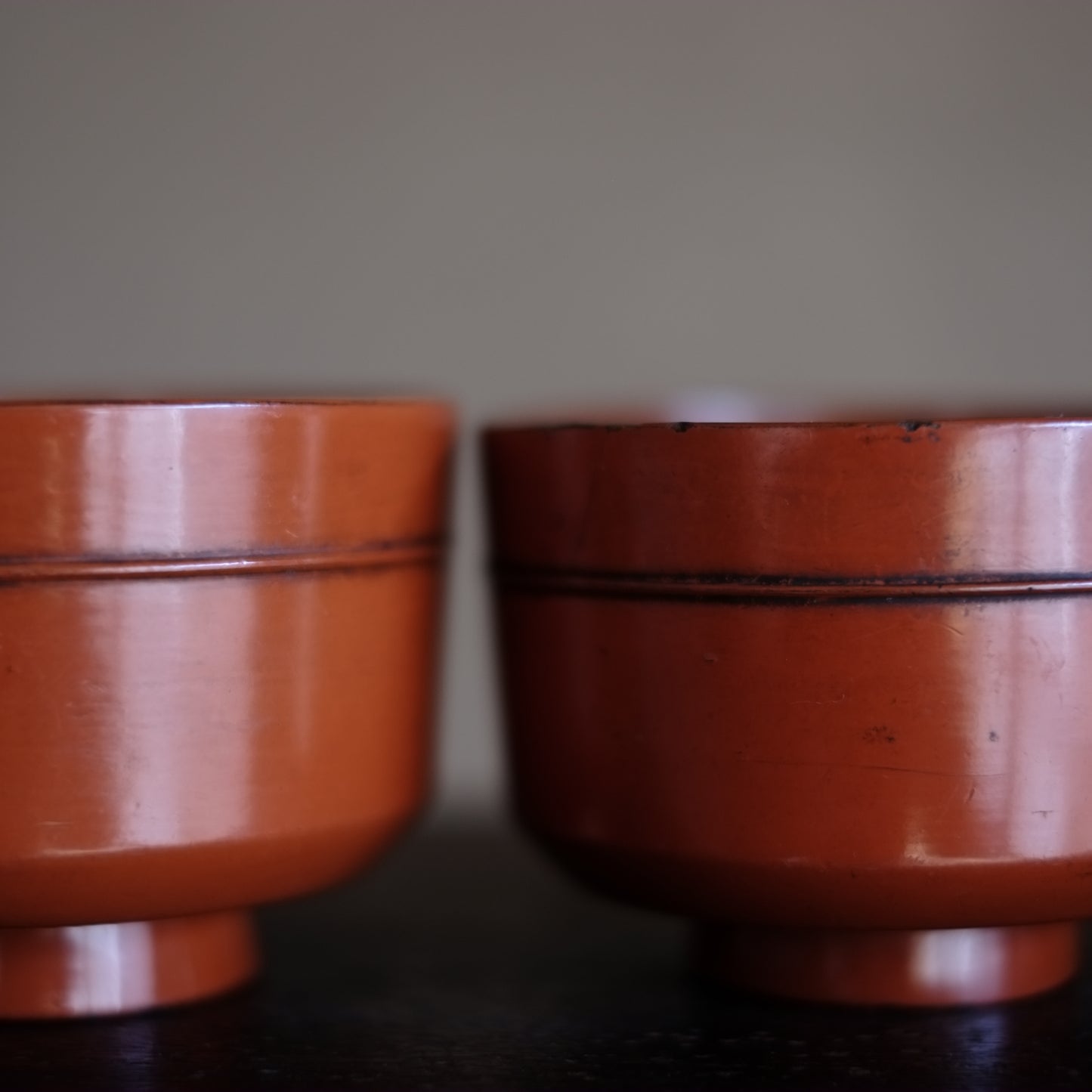 時代　吉野地方　根来蓋付壺椀　5客セット B　(江戸時代)