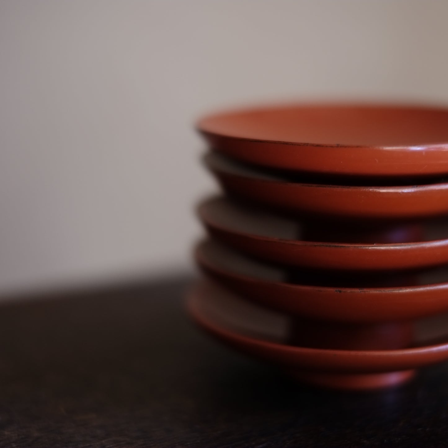 時代　吉野地方　根来蓋付壺椀　5客セット　A　(江戸時代)