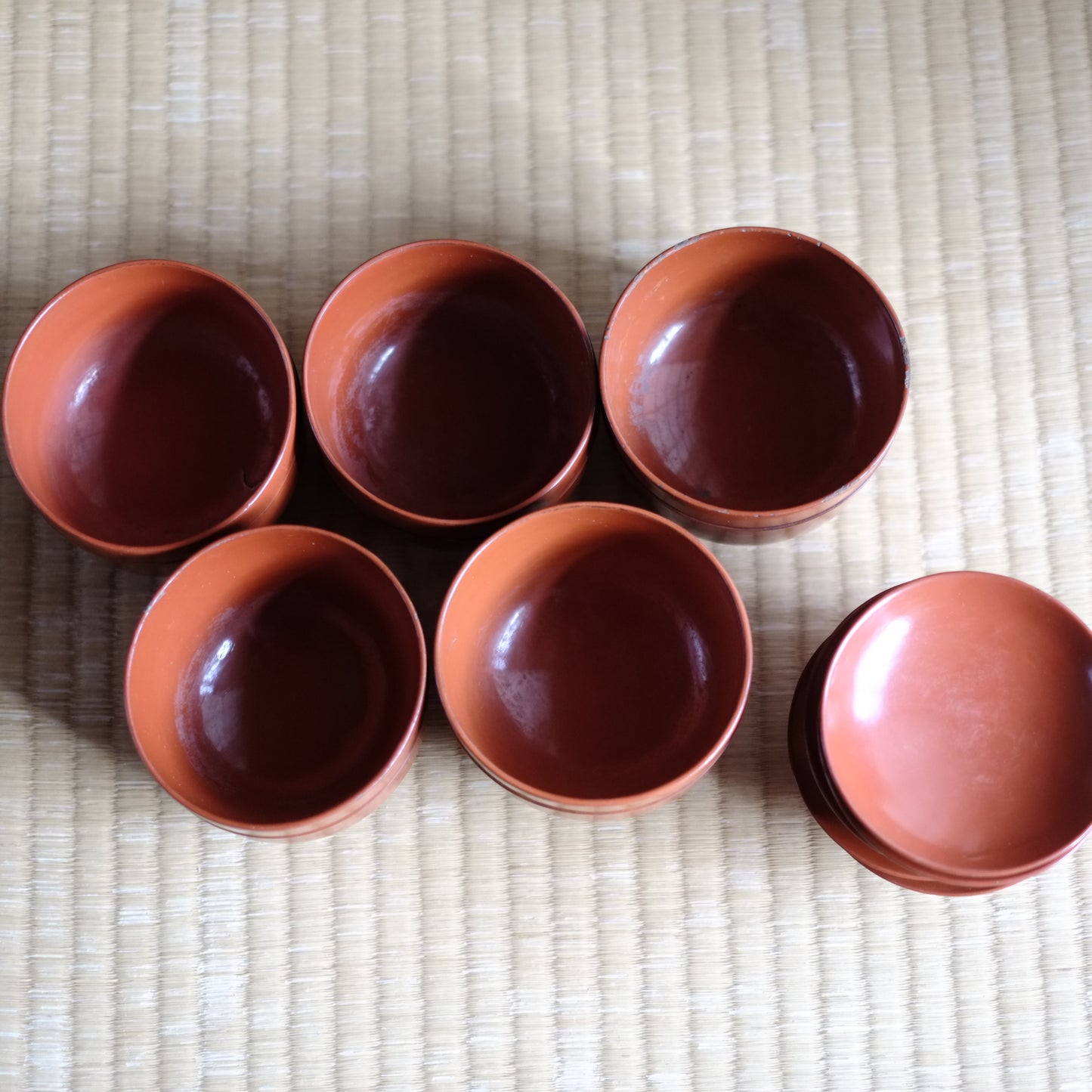 時代　吉野地方　根来蓋付壺椀　5客セット　A　(江戸時代)