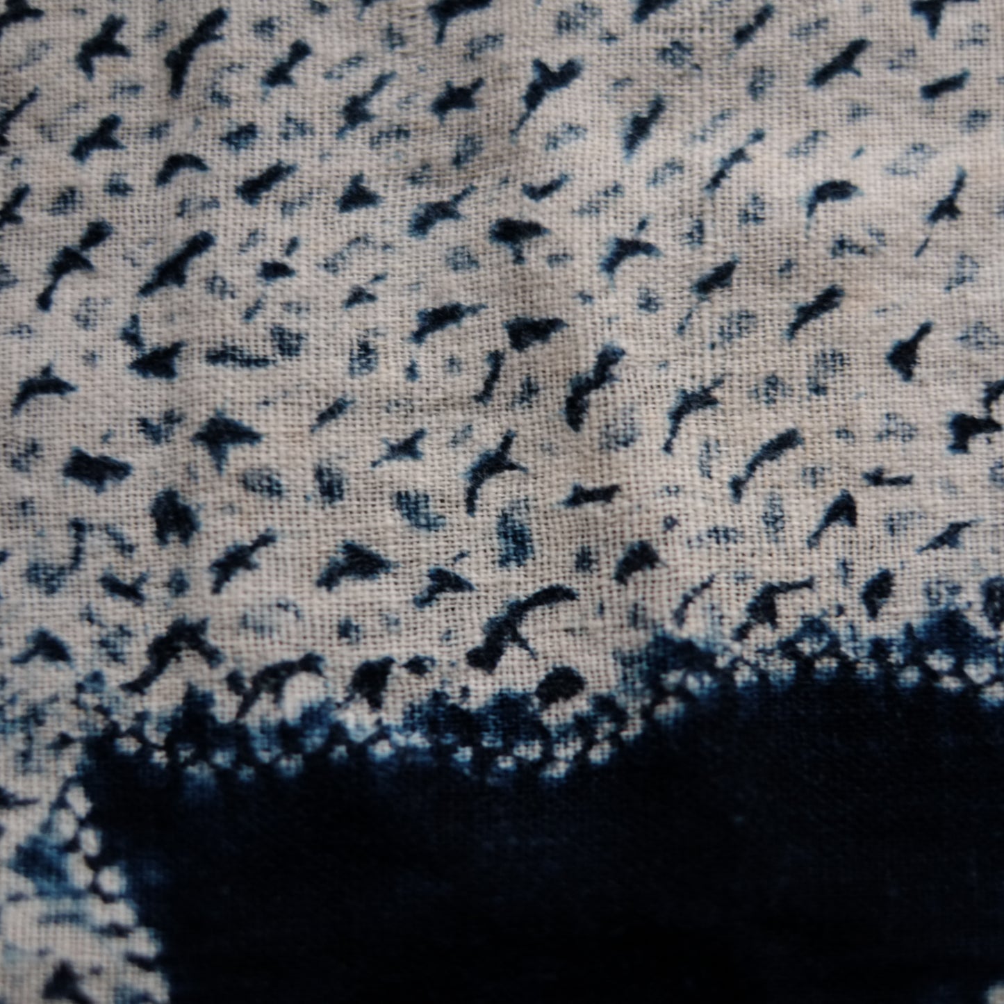 時代　筑前絞り藍染　古布(江戸後期–明治初期) 19世紀