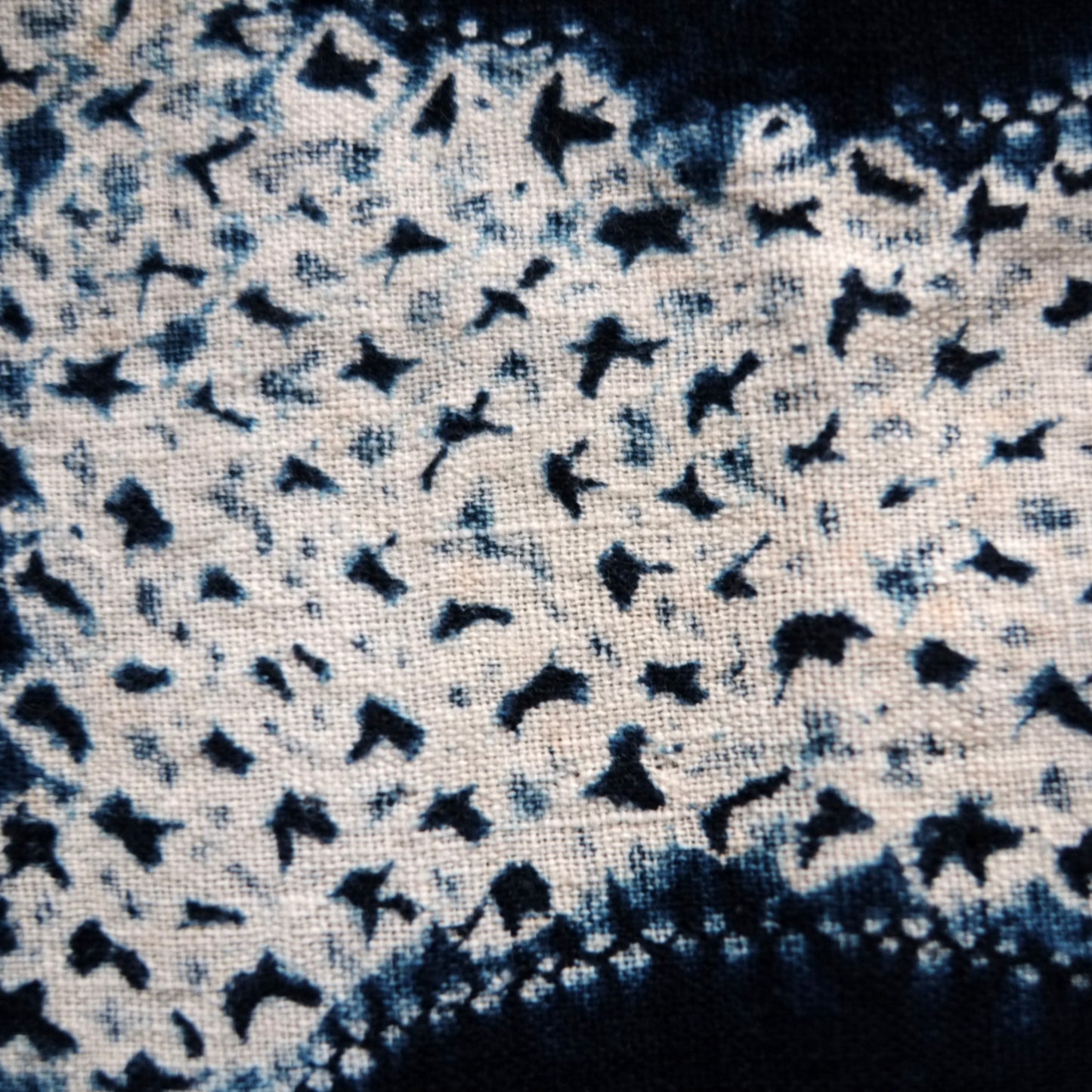 時代　筑前絞り藍染　古布(江戸後期–明治初期) 19世紀