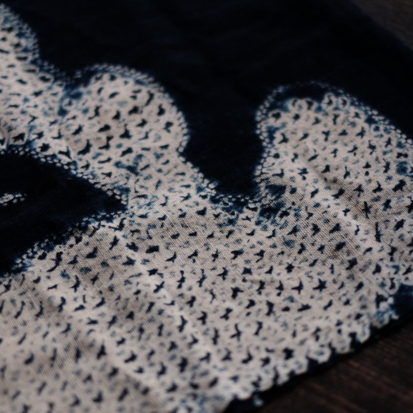 時代　筑前絞り藍染　古布(江戸後期–明治初期) 19世紀