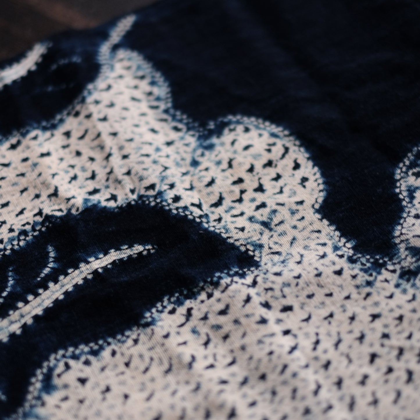 時代　筑前絞り藍染　古布(江戸後期–明治初期) 19世紀