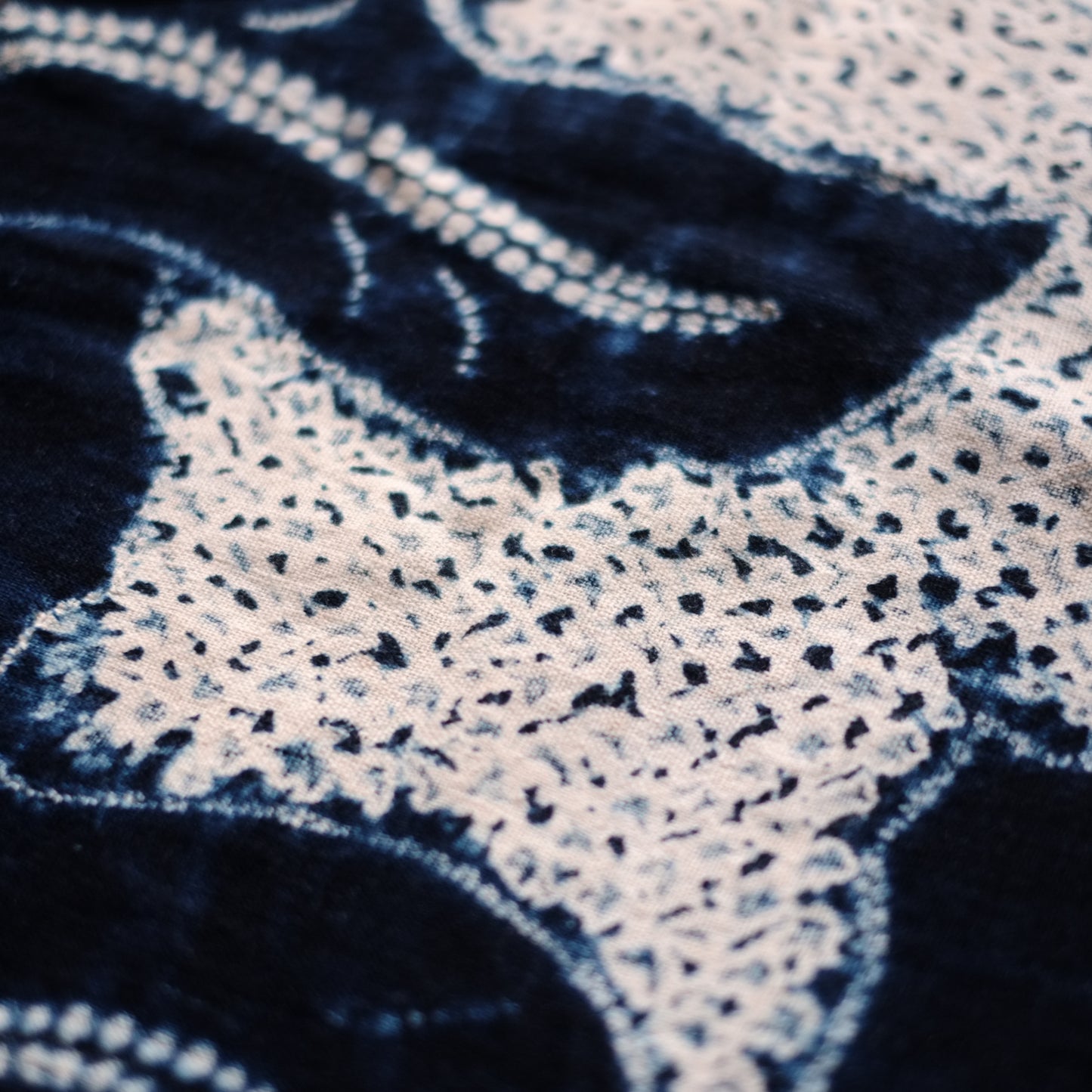 時代　筑前絞り藍染　古布(江戸後期–明治初期) 19世紀