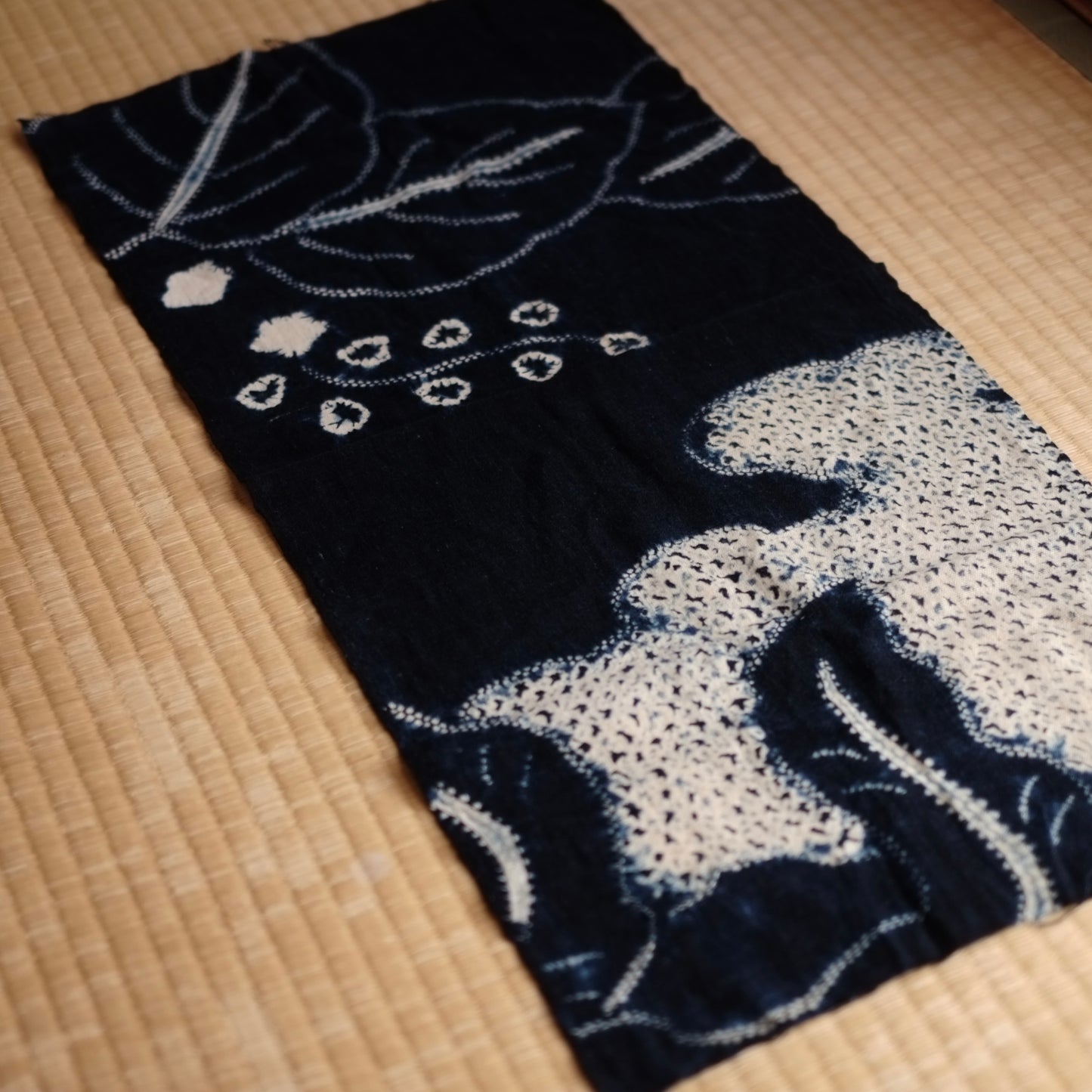 時代　筑前絞り藍染　古布(江戸後期–明治初期) 19世紀