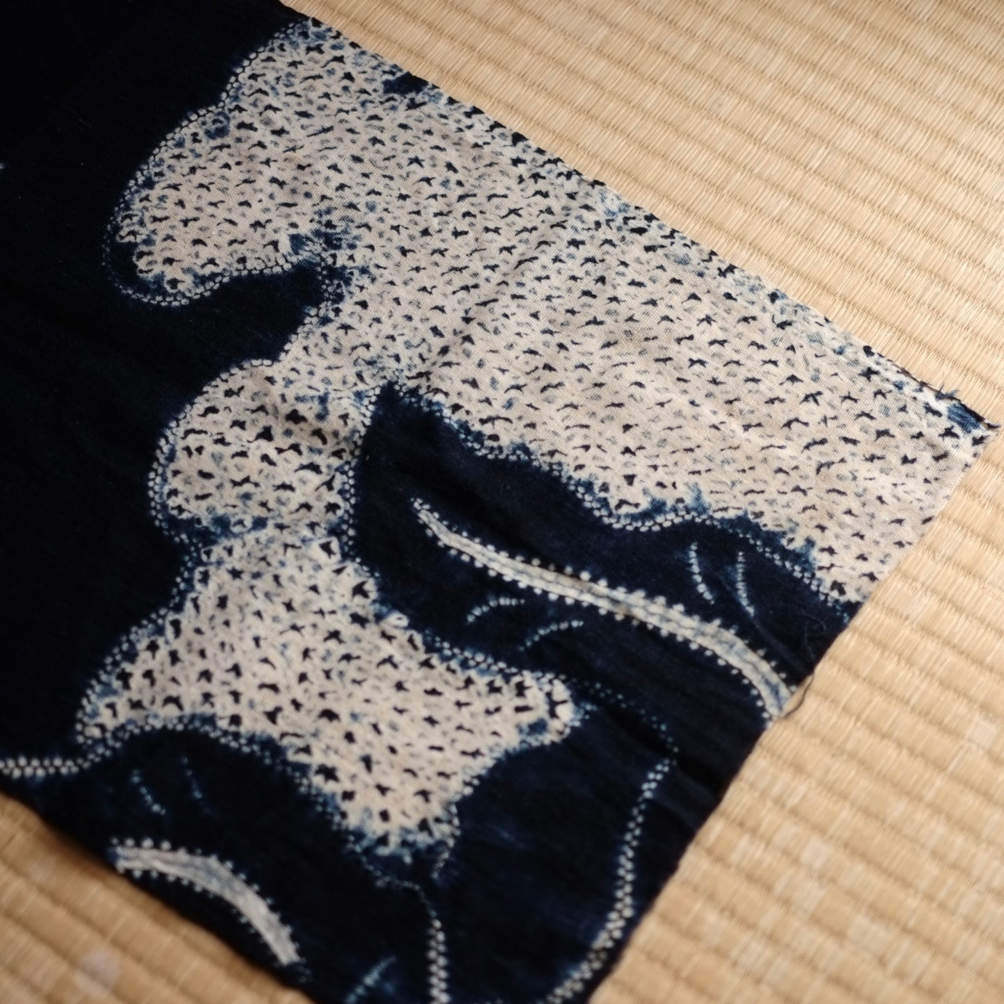 時代　筑前絞り藍染　古布(江戸後期–明治初期) 19世紀