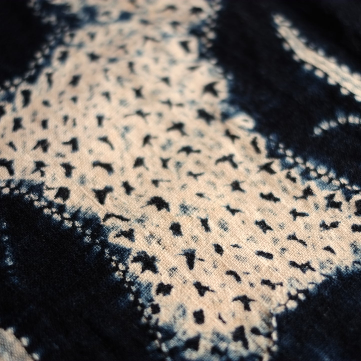 時代　筑前絞り藍染　古布(江戸後期–明治初期) 19世紀