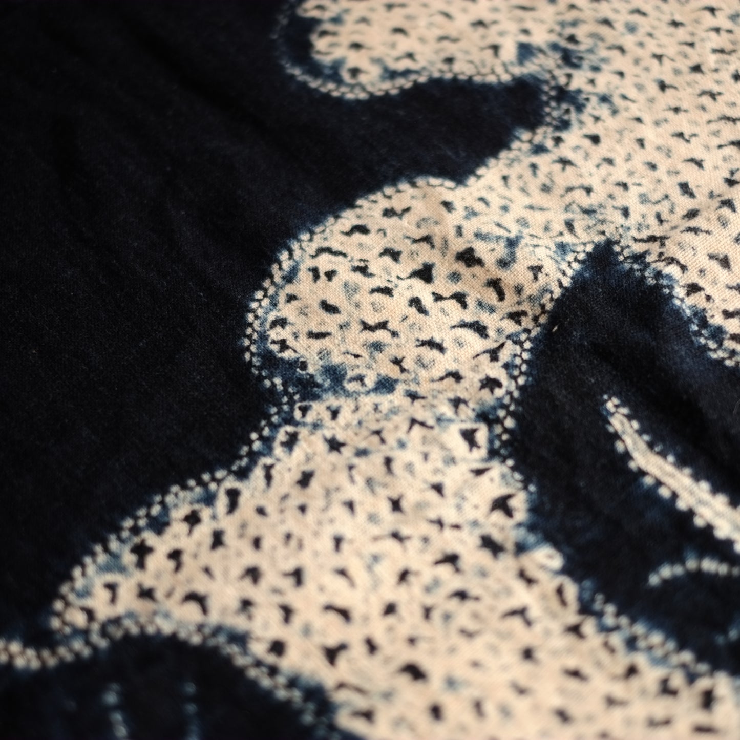 時代　筑前絞り藍染　古布(江戸後期–明治初期) 19世紀