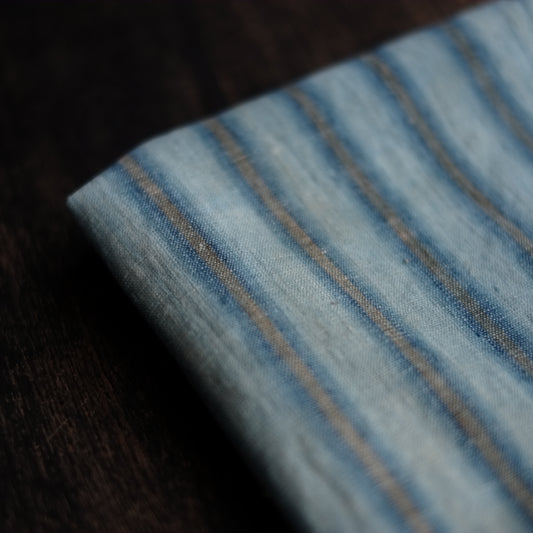 時代 浅葱縞木綿 古布