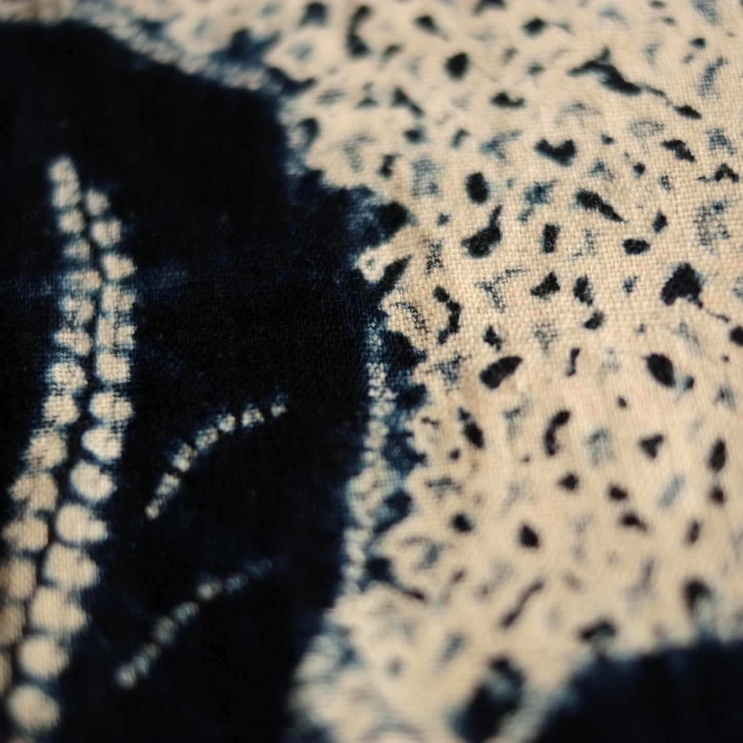 時代　筑前絞り藍染　古布(江戸後期–明治初期) 19世紀