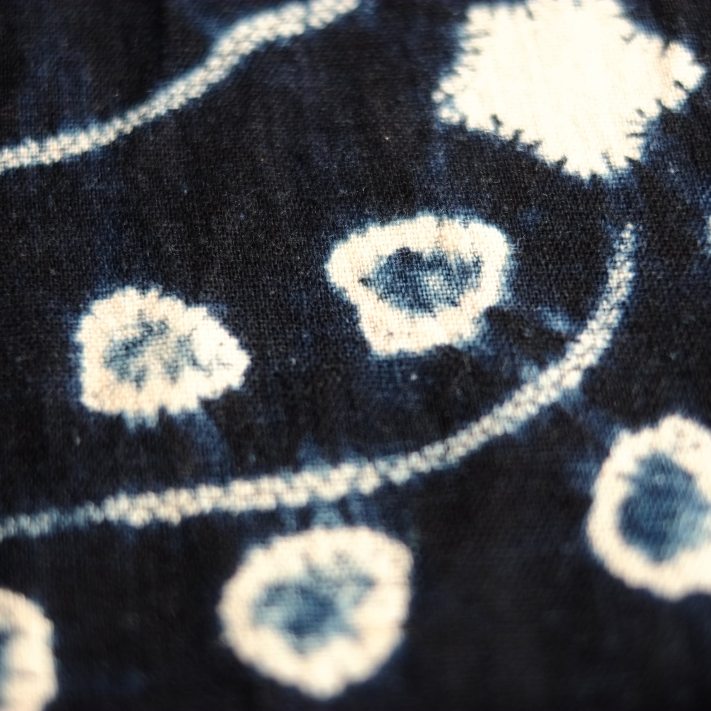 時代　筑前絞り藍染　古布(江戸後期–明治初期) 19世紀