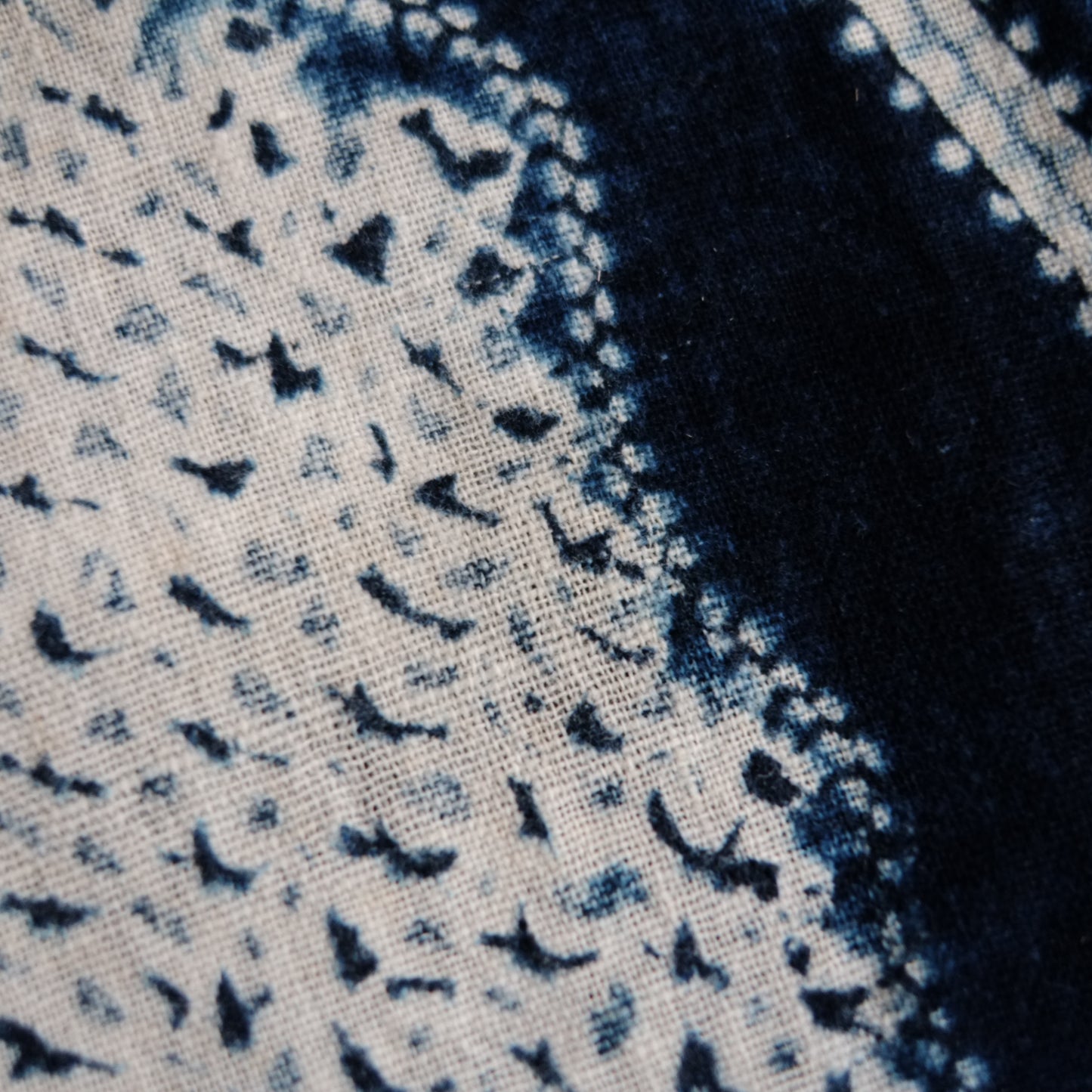 時代　筑前絞り藍染　古布(江戸後期–明治初期) 19世紀