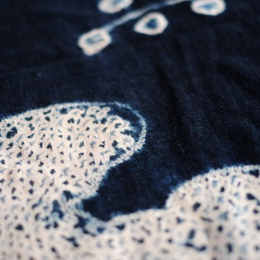 時代　筑前絞り藍染　古布(江戸後期–明治初期) 19世紀