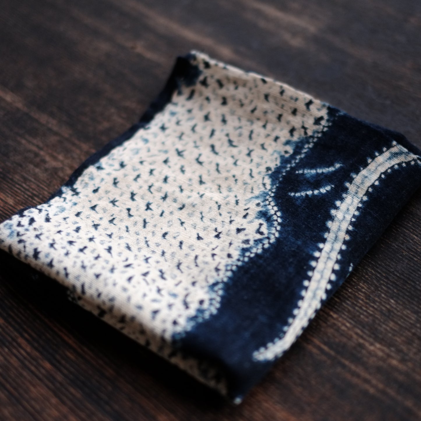 時代　筑前絞り藍染　古布(江戸後期–明治初期) 19世紀