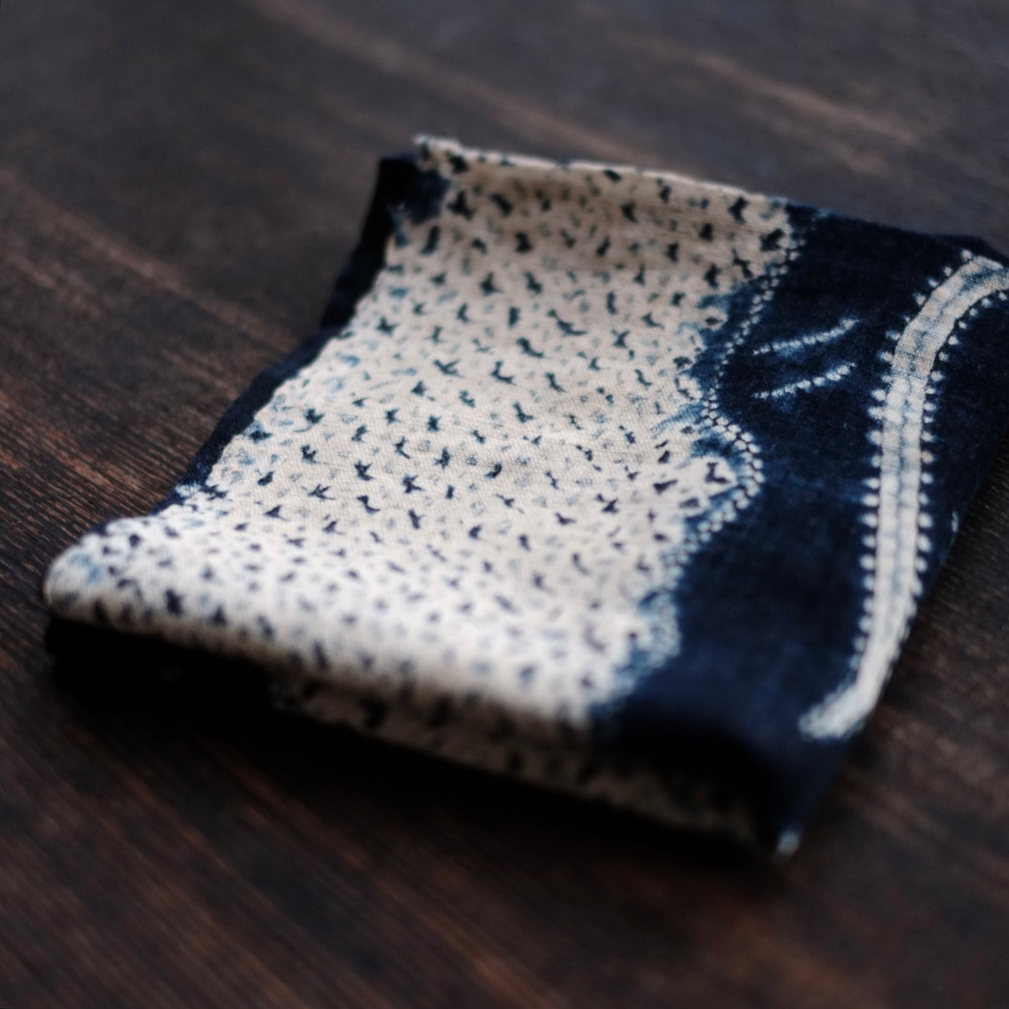 時代　筑前絞り藍染　古布(江戸後期–明治初期) 19世紀