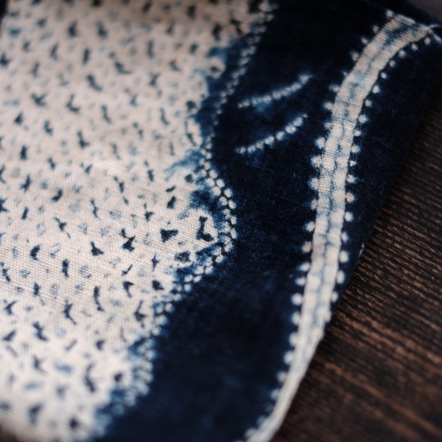 時代　筑前絞り藍染　古布(江戸後期–明治初期) 19世紀