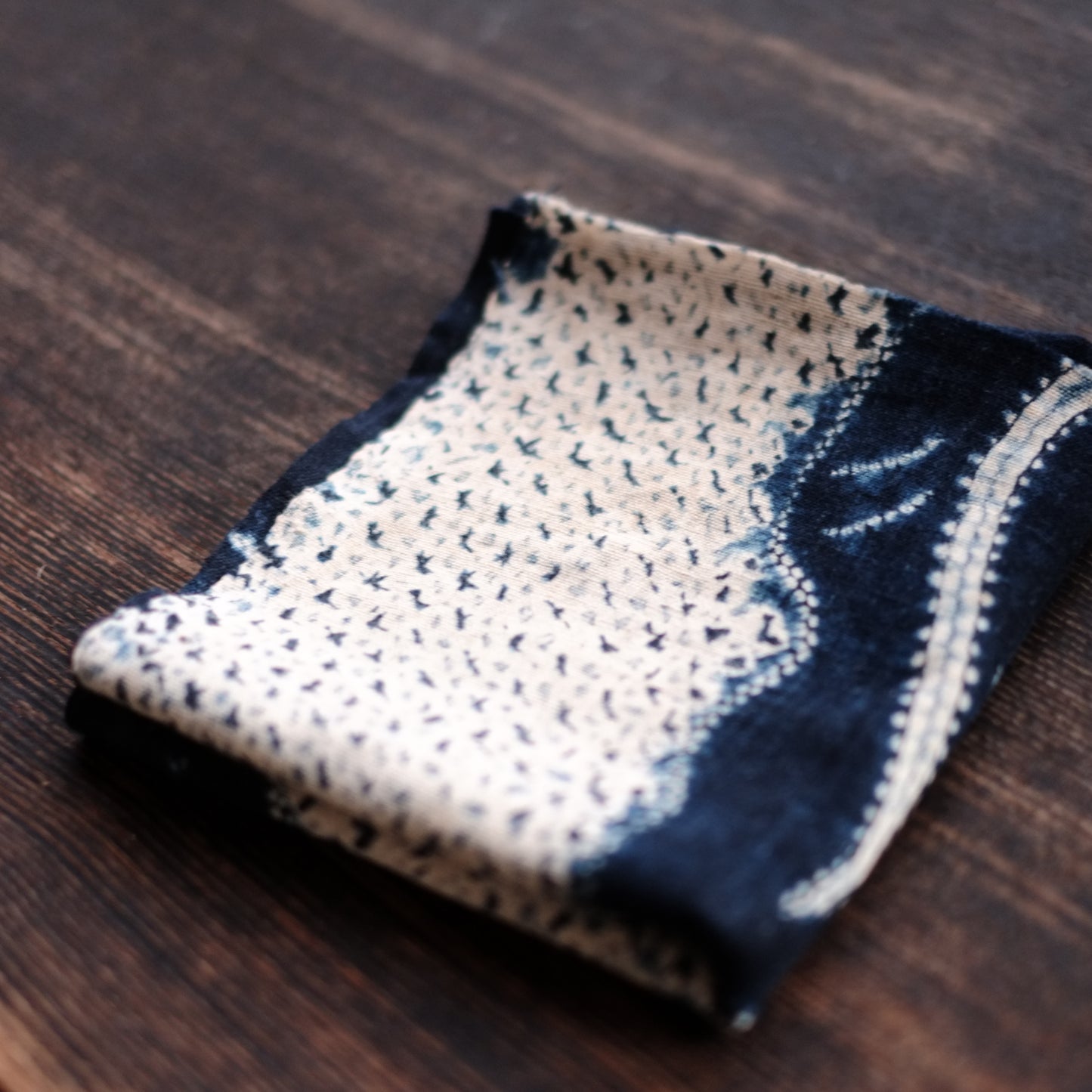 時代　筑前絞り藍染　古布(江戸後期–明治初期) 19世紀