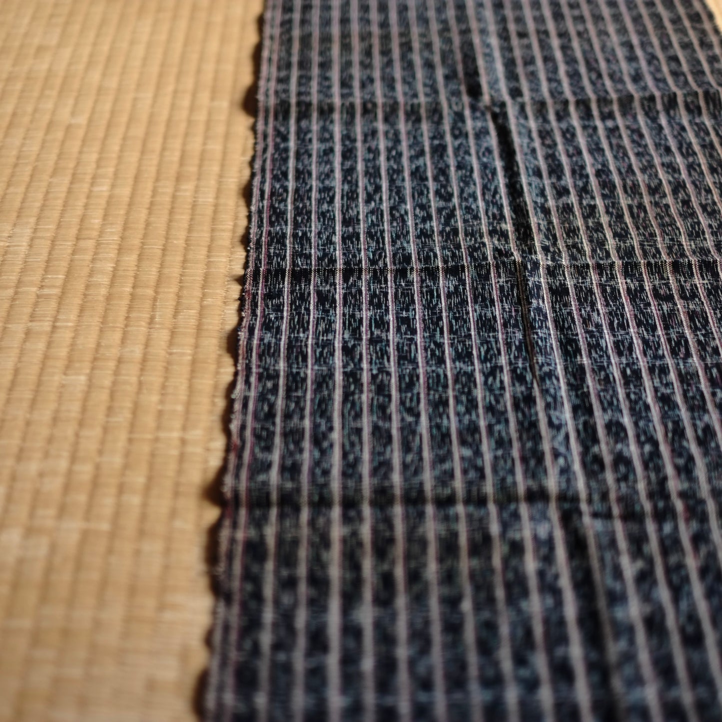 時代　狩浜縞(狩浜絣)古布　(大正-戦前頃)