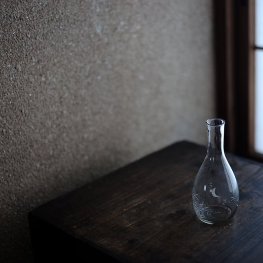 時代 吹きガラス サンドブラスト 和ガラス徳利