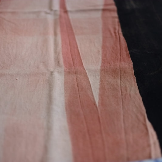 時代　抽象柄古紅花染　木綿古布　（明治期頃）