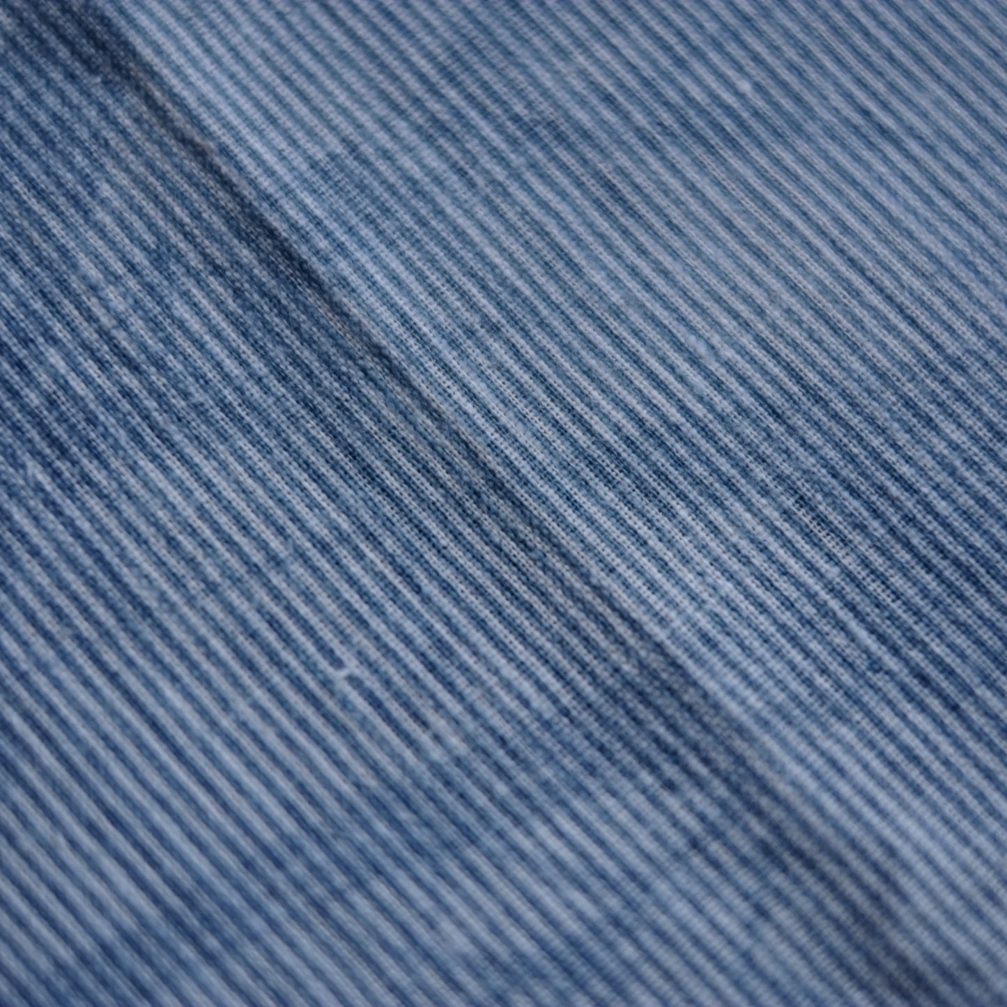 時代　薄藍細縞竹笹文木綿古布　(大正–昭和初期)