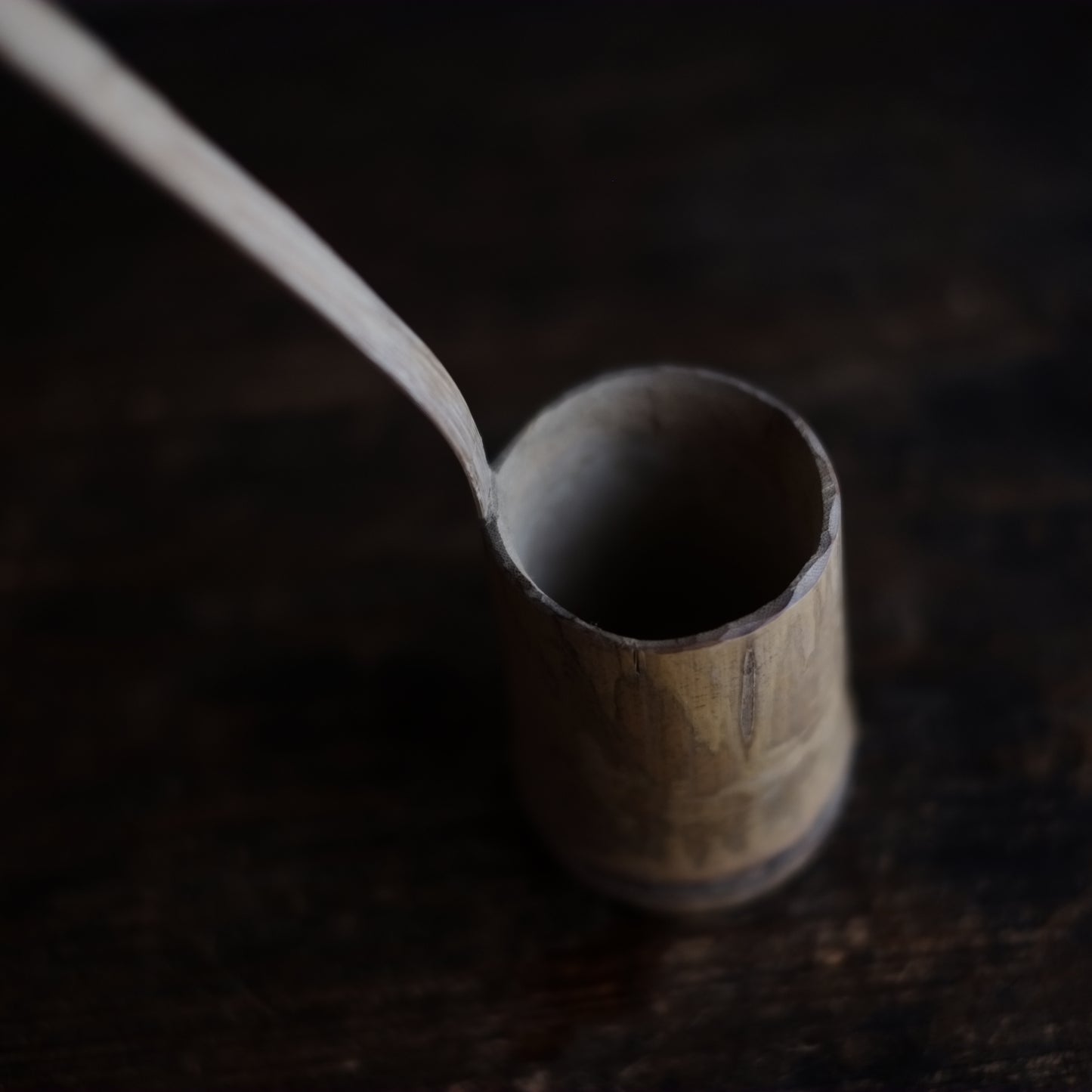 時代　竹工柄杓・水次