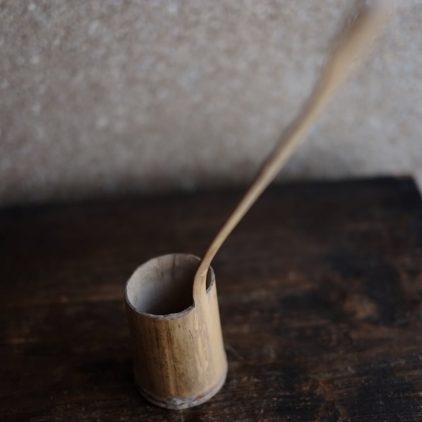 時代　竹工柄杓・水次
