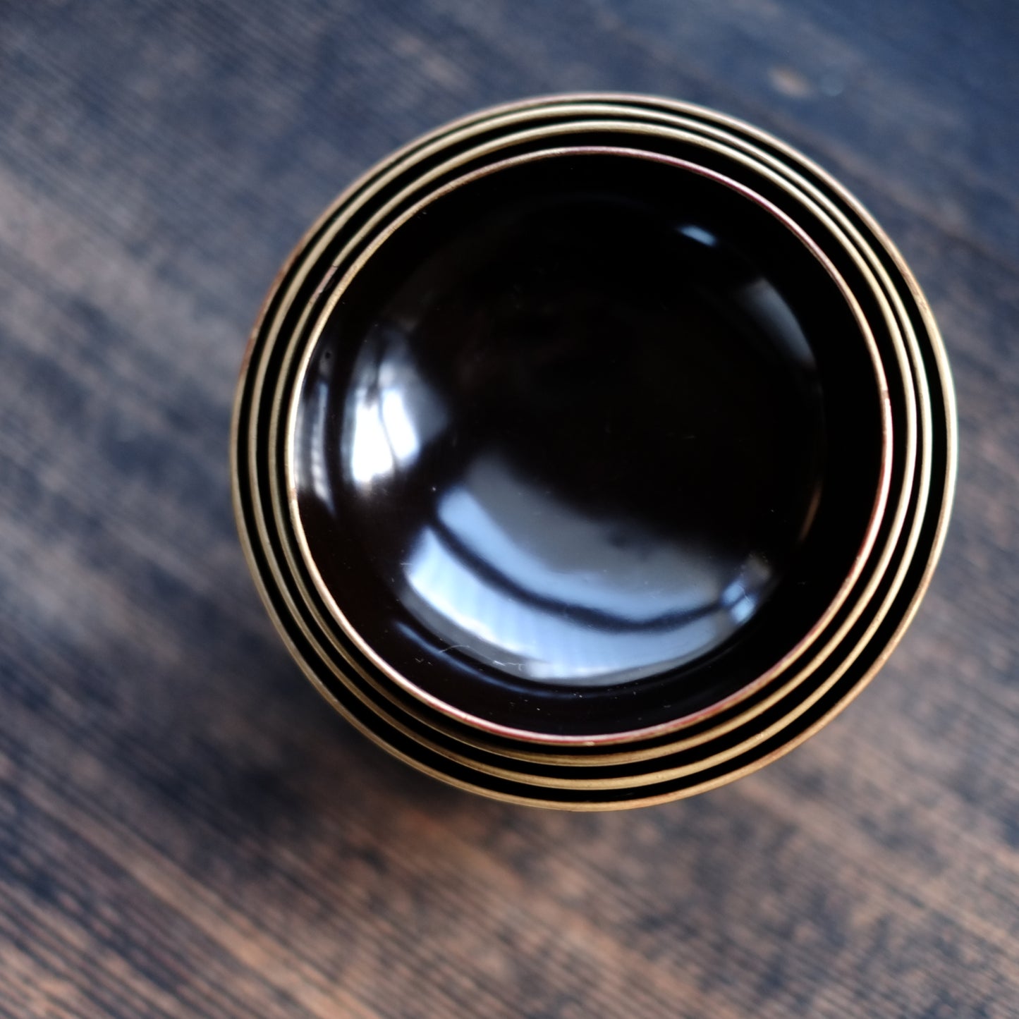 時代　黒漆塗　四つ椀　(幕末-明治期)  19世紀末