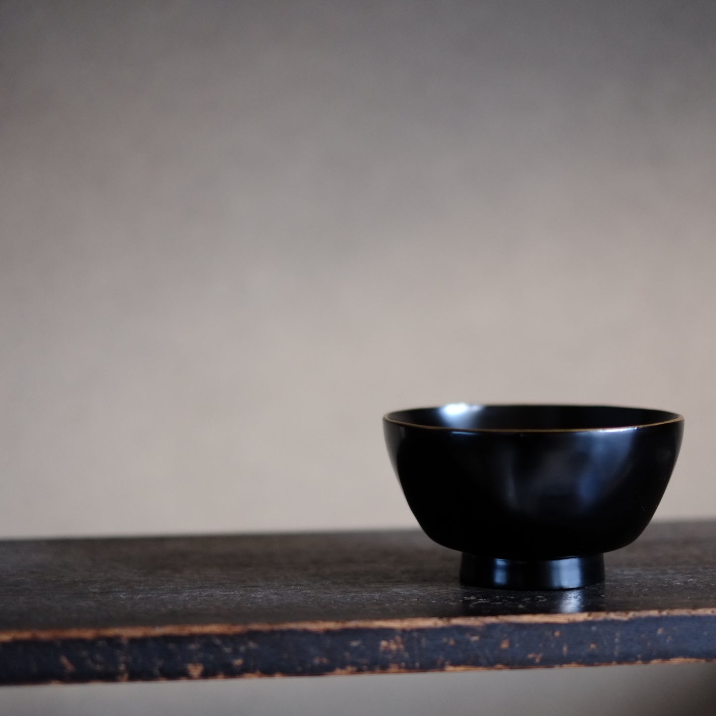 時代　縁金黒漆椀　(江戸時代)  19世紀