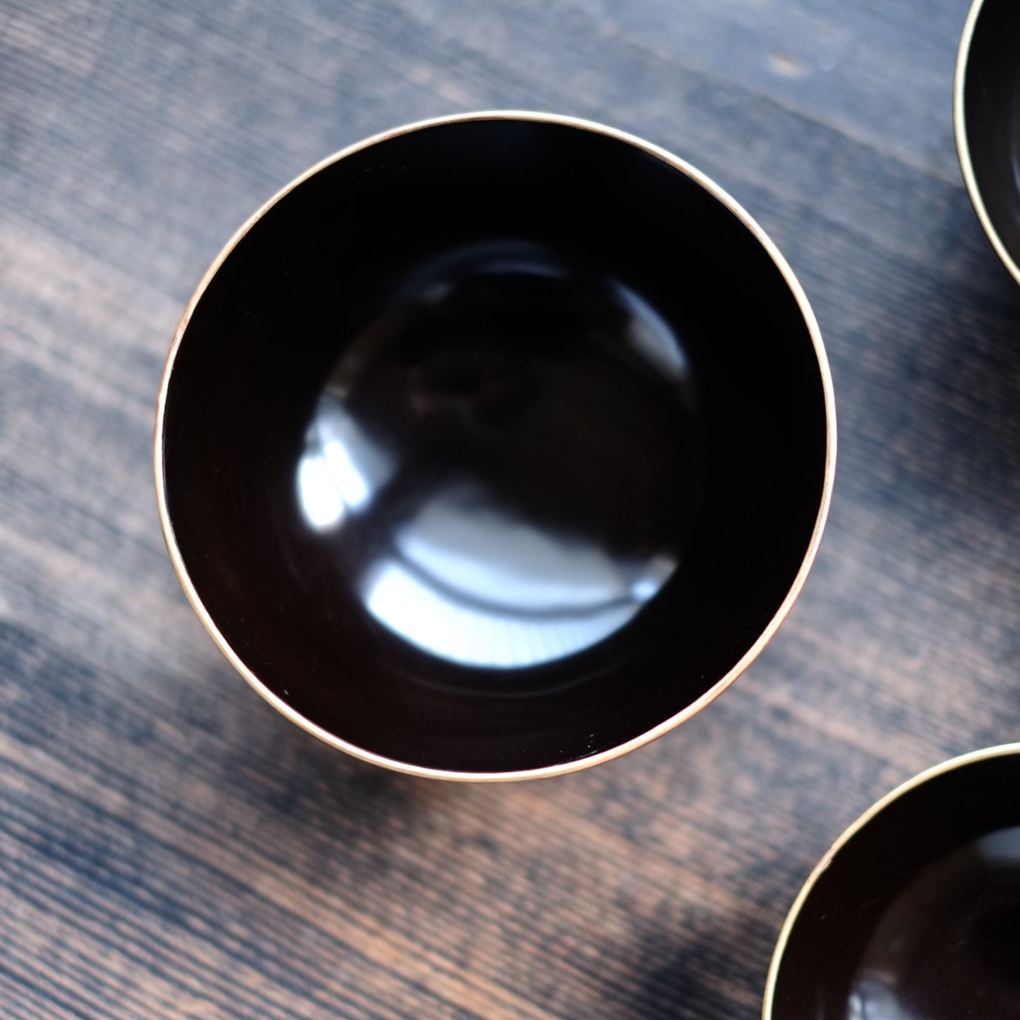 時代　黒漆塗　四つ椀　(幕末-明治期)  19世紀末