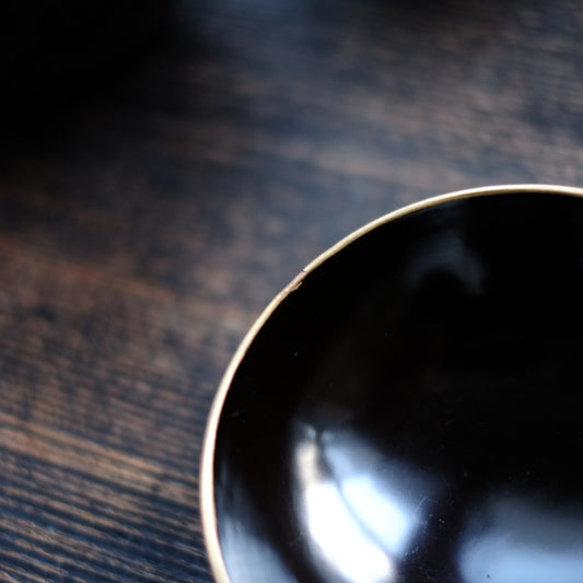 時代　黒漆塗　四つ椀　(幕末-明治期)  19世紀末