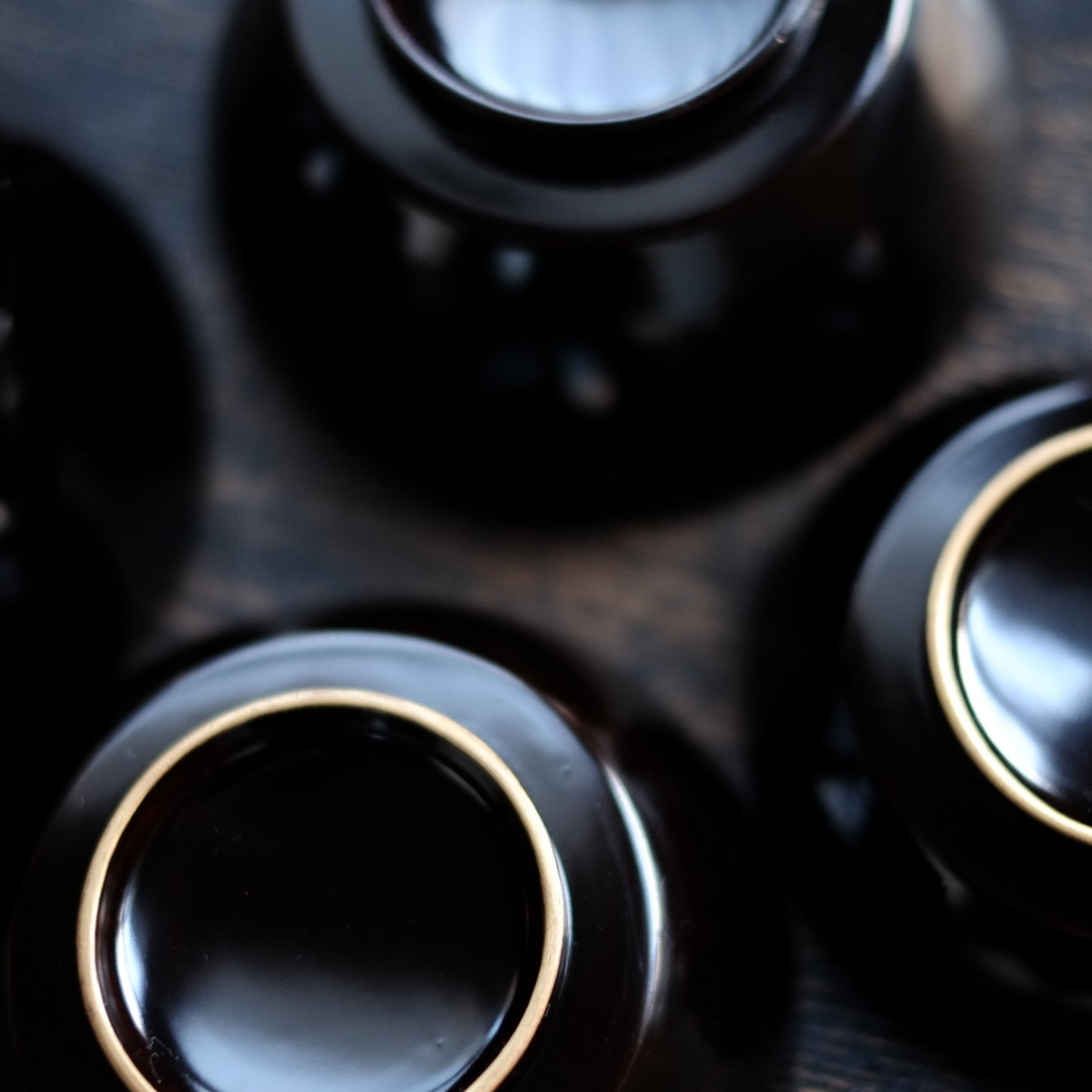 時代　黒漆塗　四つ椀　(幕末-明治期)  19世紀末