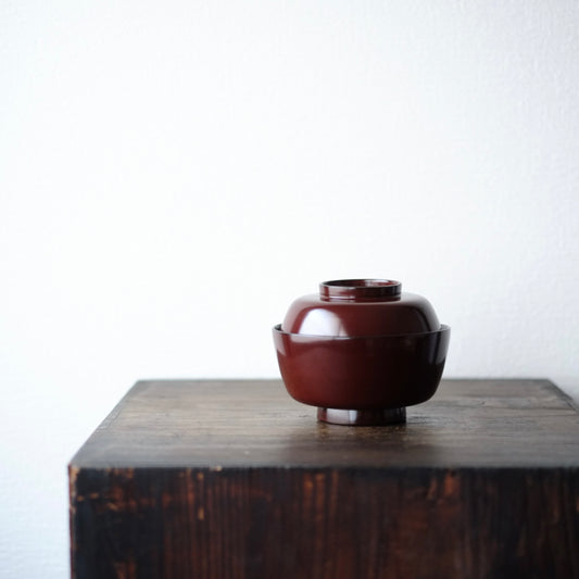 時代 総潤塗 蓋付椀 五客揃 (明治時代)