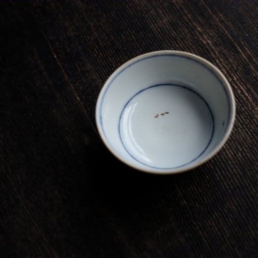 時代　輪線染付 煎茶碗　酒盃　A