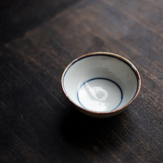 時代 輪線染付 煎茶碗 酒盃 B