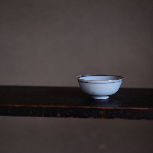 時代　輪線染付 煎茶碗　酒盃　A