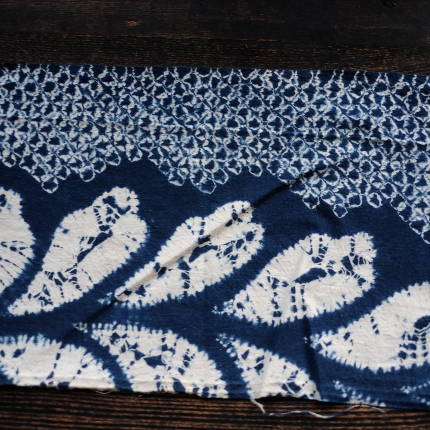 時代　絞り藍染　古布　十枚セット　(明治–昭和)