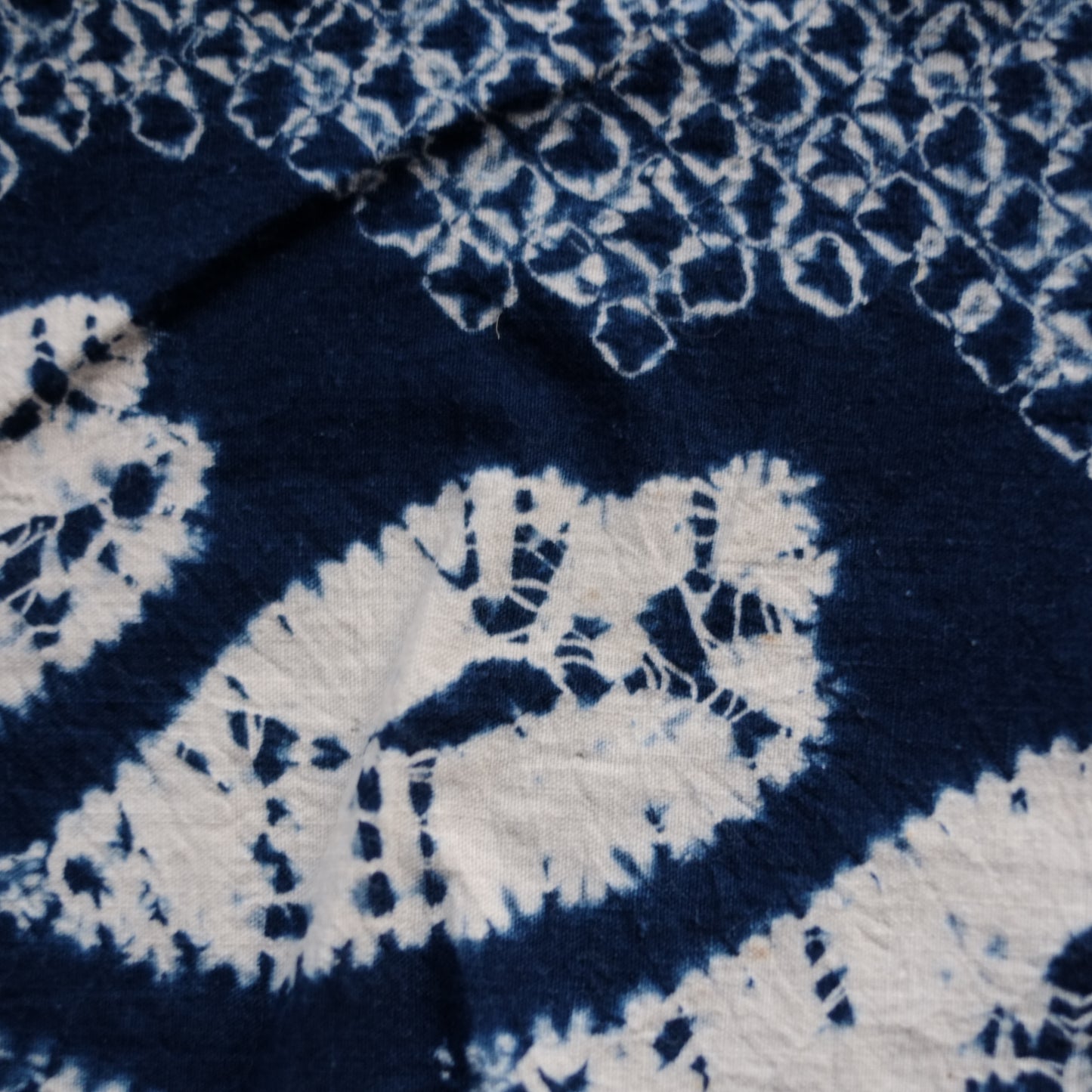 時代　絞り藍染　古布　十枚セット　(明治–昭和)