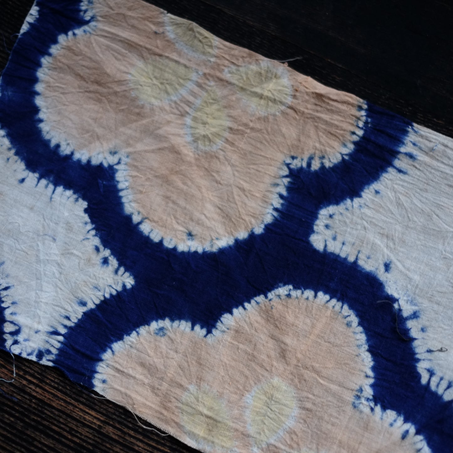 時代　絞り藍染　古布　十枚セット　(明治–昭和)